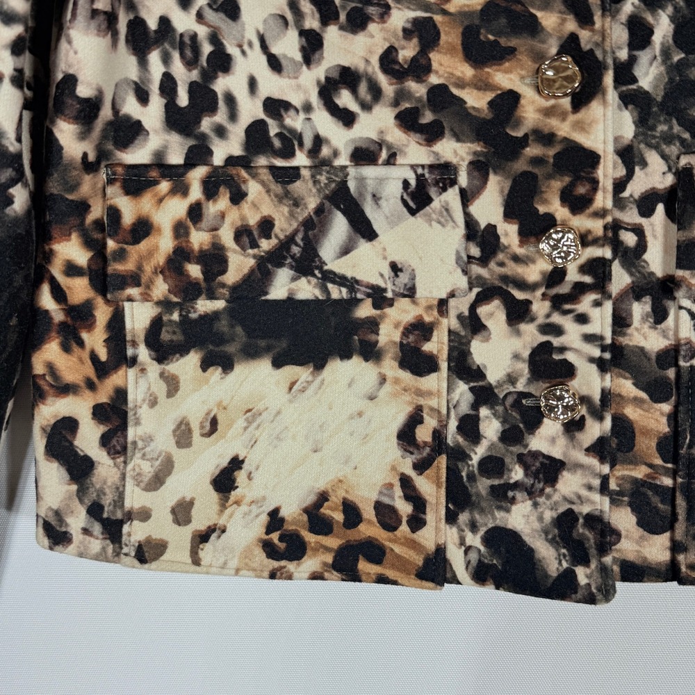 Carla Ruiz Women 38 Medium Leopard Cropped Jacket Blazer Luxury Avant Garde Chic - Picture 7 of 11